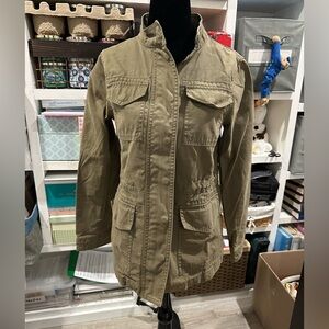 Banana Republic Tan Utility Jacket Mid-Length Cotton